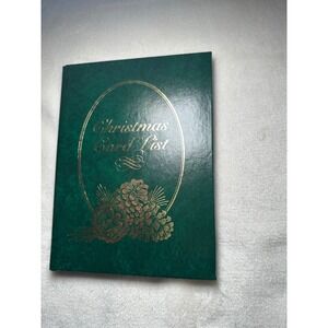 Vintage Gibson Green Gold Christmas Card List Address Book Tracker  Hardcover